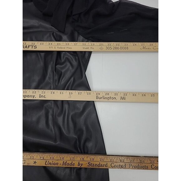 Calvin Klein Pencil Dress Women's Size 14 New with Tags Black Faux Leather - Picture 3 of 9